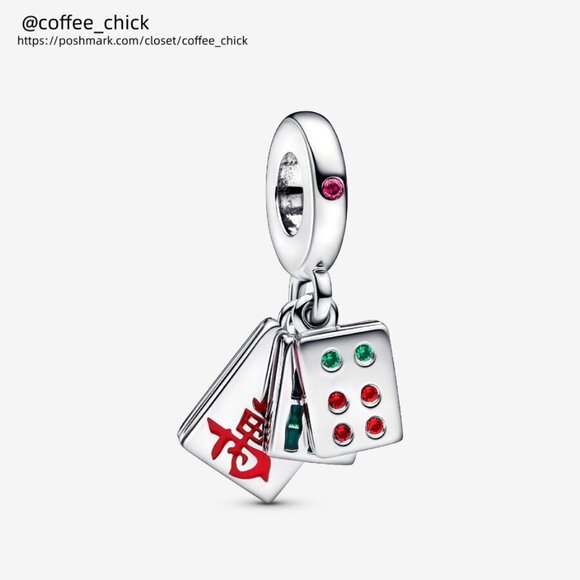 Pandora Mahjong Triple Dangle Charm - Picture 1 of 2